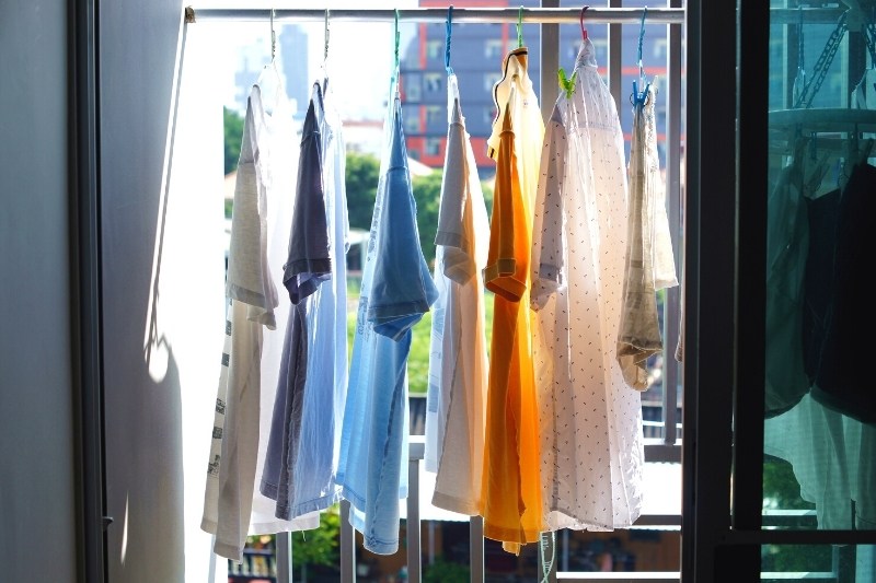 drying clothes in the sun