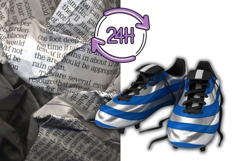 newspaper for smelly football boots