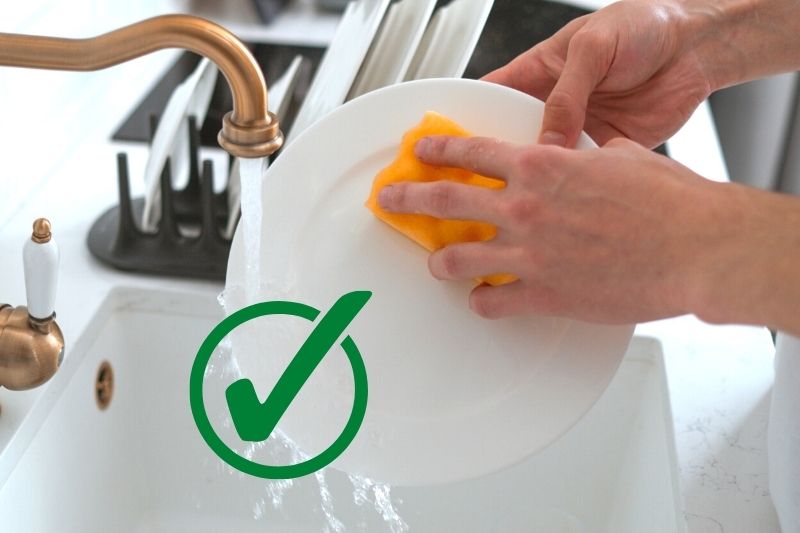 rinse dishes first before cycle