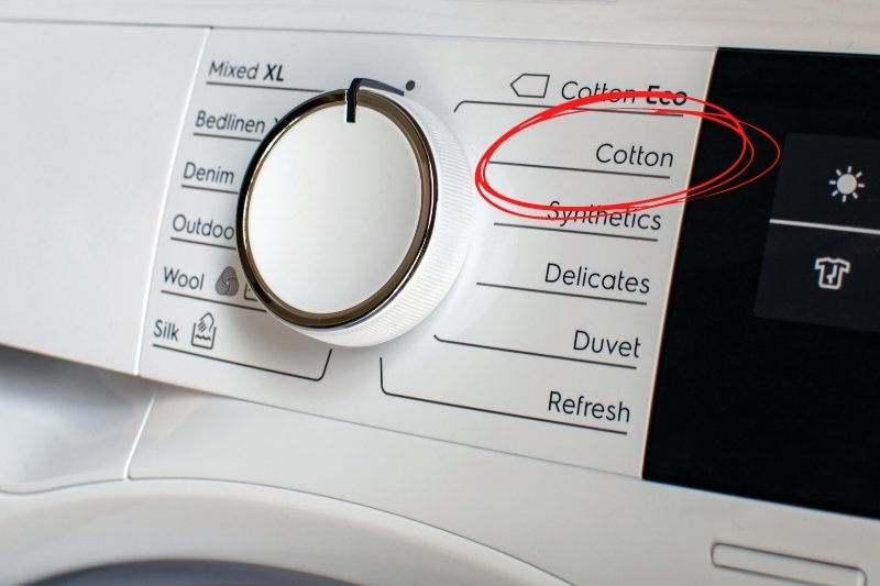 bedding setting on washer