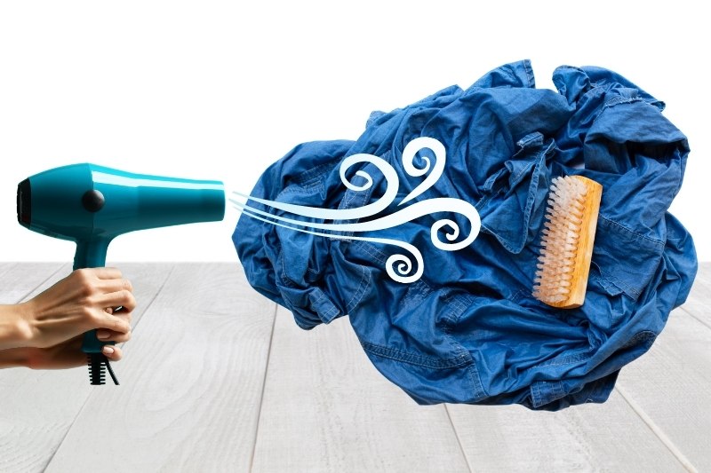 using hair dryer to dry clothes