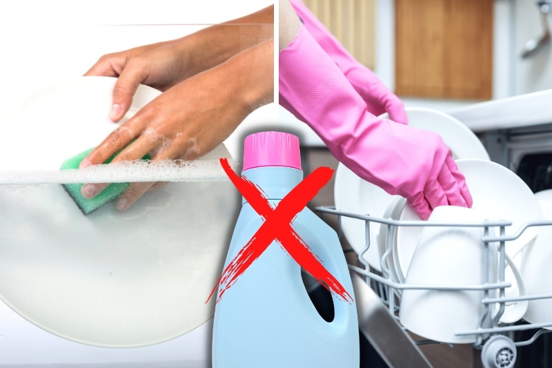 do not use laundry detergent in washing dishes