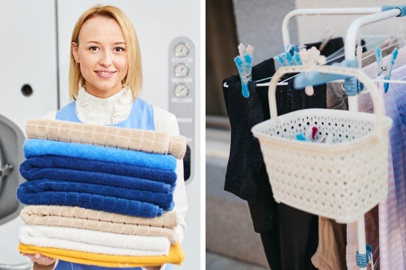 drying clothes after washing