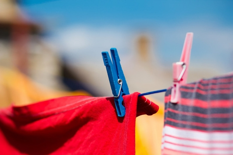 drying clothes outside