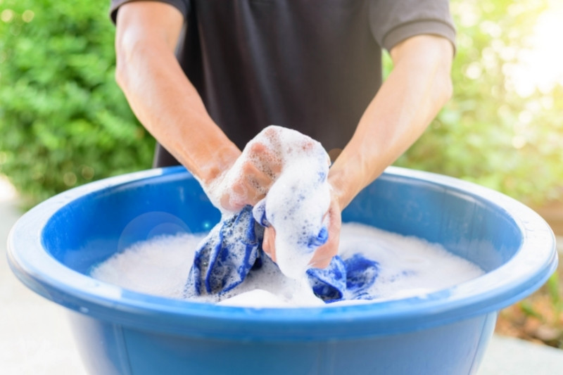 washing clothes by hand