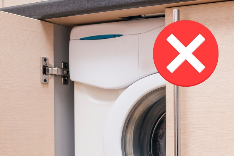 do not place tumble dryer in cupboard