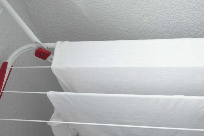 drying bedding indoors in large clothes horse