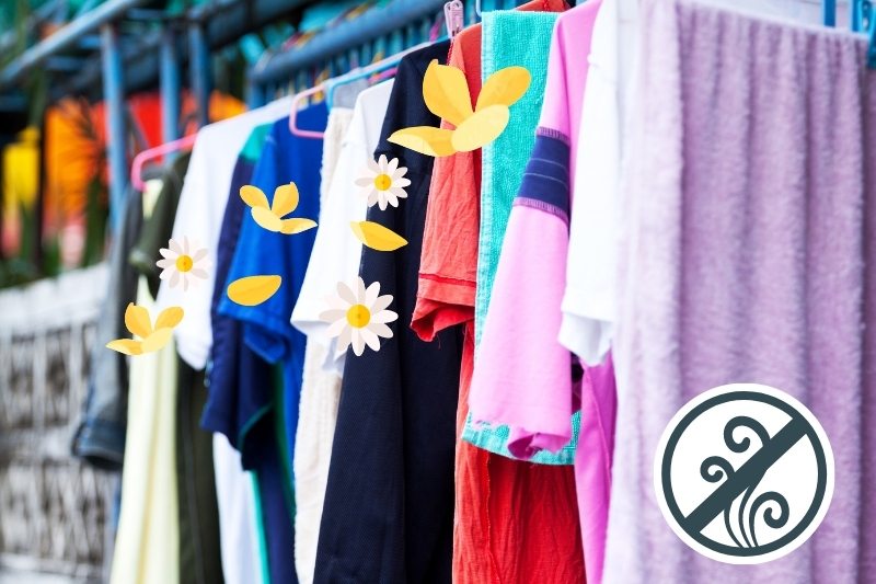 drying clothes in the sun removes odours and enhances freshness