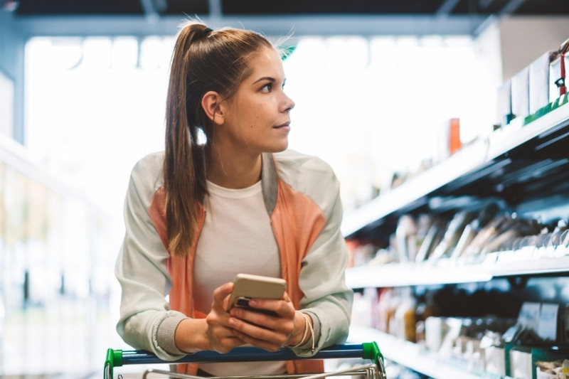 woman in grocery store