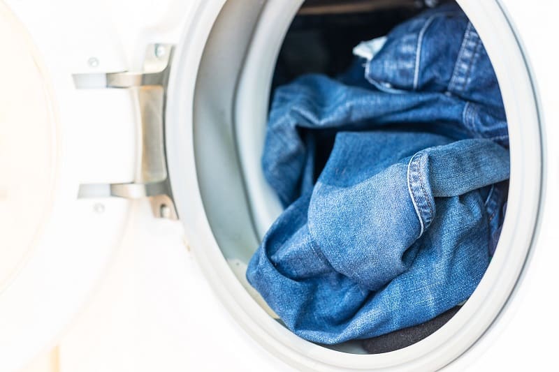 Jeans in washing machine