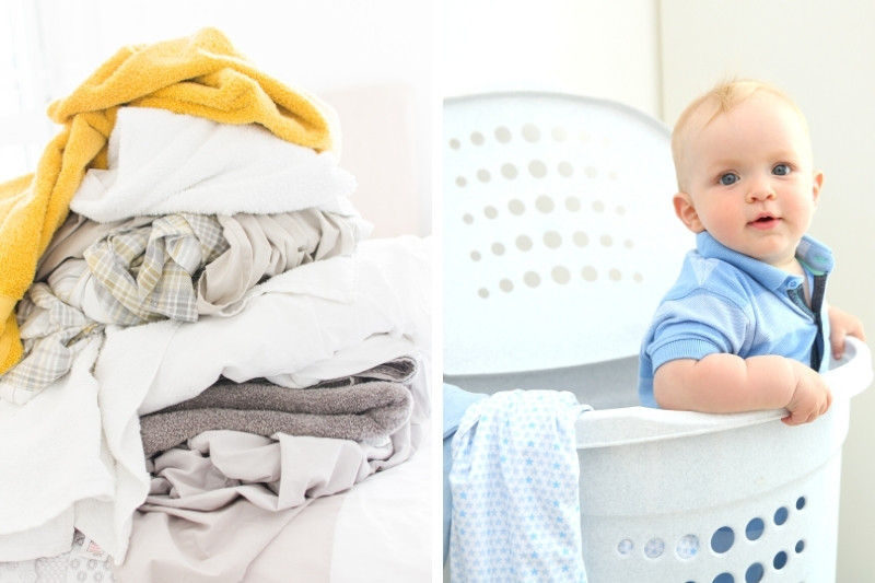 adult and baby laundry