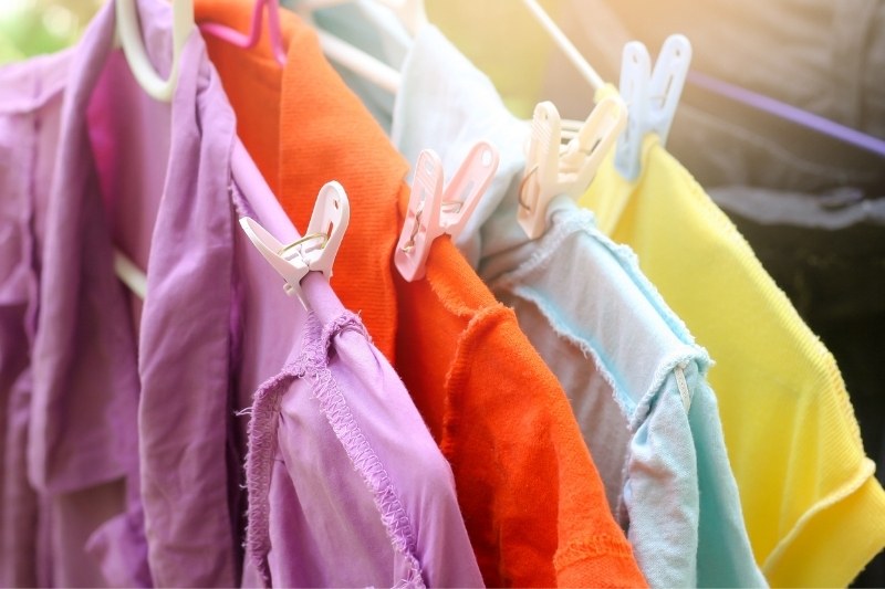 air drying clothes inside out