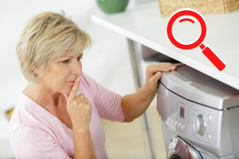 inspecting new washing machine