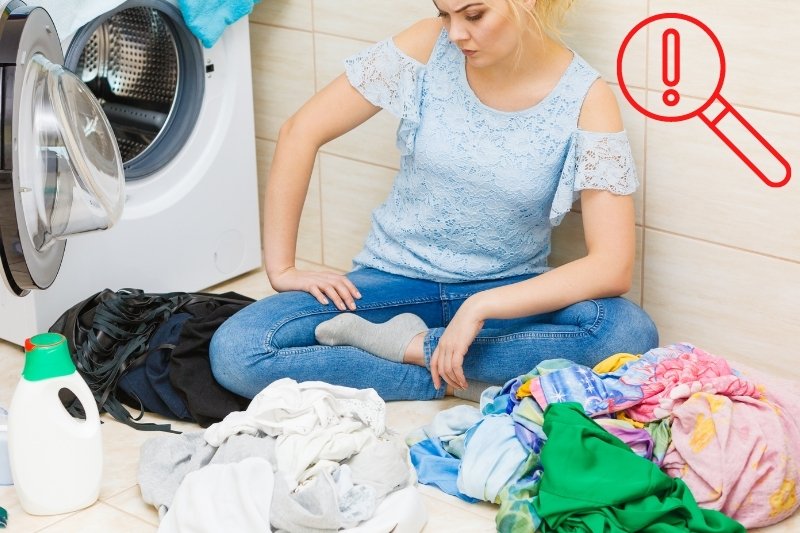 sorting laundry before wash