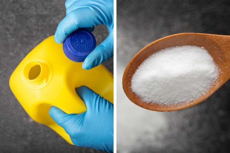 bleach and bicarbonate of soda