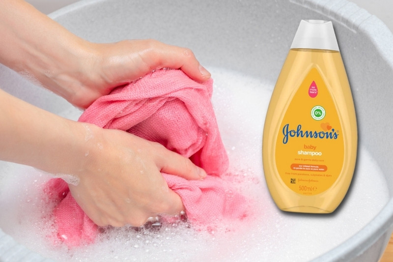 handwashing wool with gentle baby shampoo