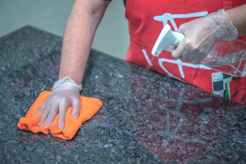 remove limescale from granite with remover spray