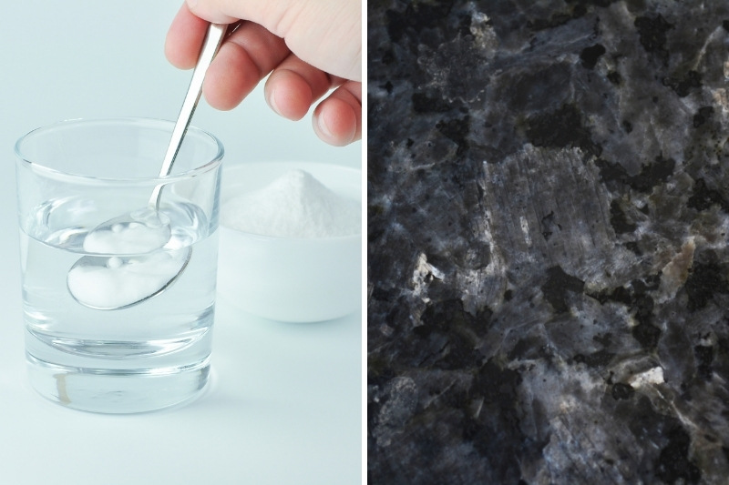 remove limescale on granite with bicarbonate of soda