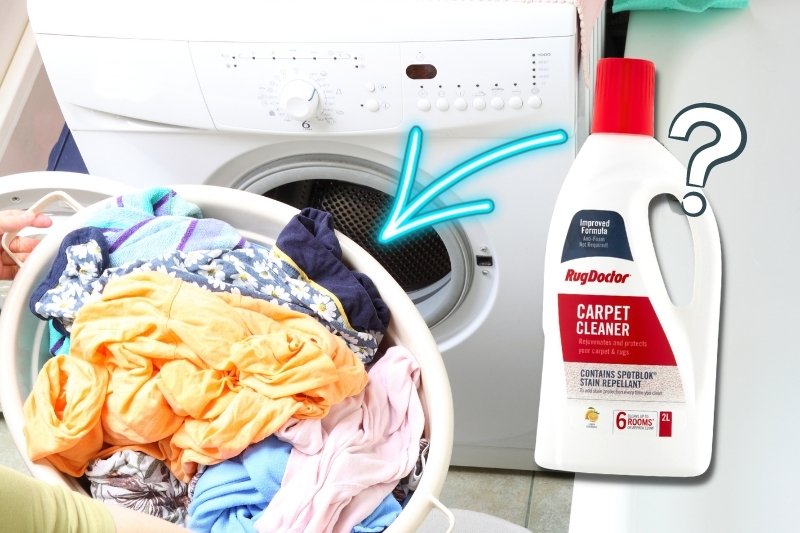 washing clothes with carpet cleaner