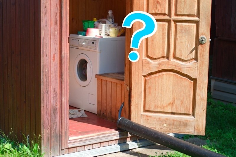 washing machine in shed