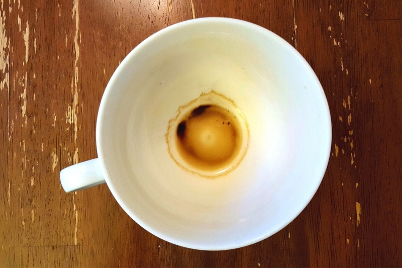 dirty coffee cup