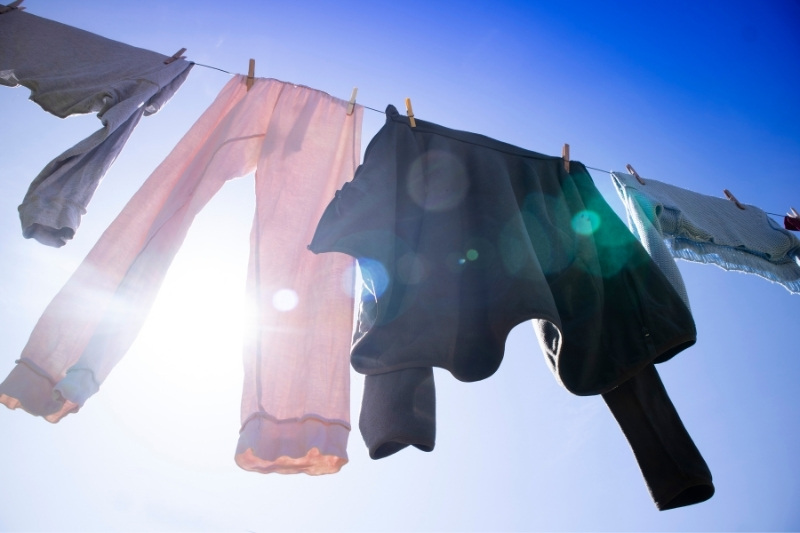 drying laundry under the sun