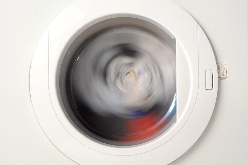 spinning clothes in washing machine