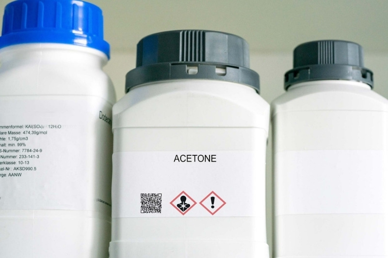 take caution with acetone