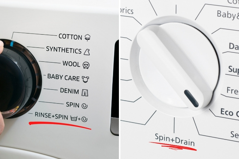 what is drain and spin on a washer
