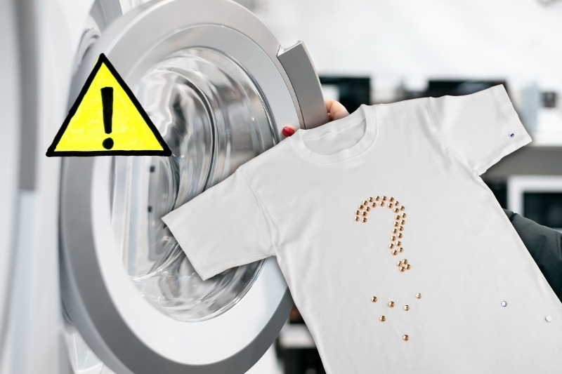machine washing clothes with rhinestones is risky
