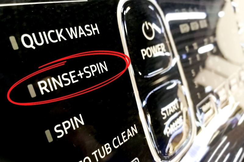rinse and spin in a washing machine