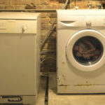 washing machine in storage