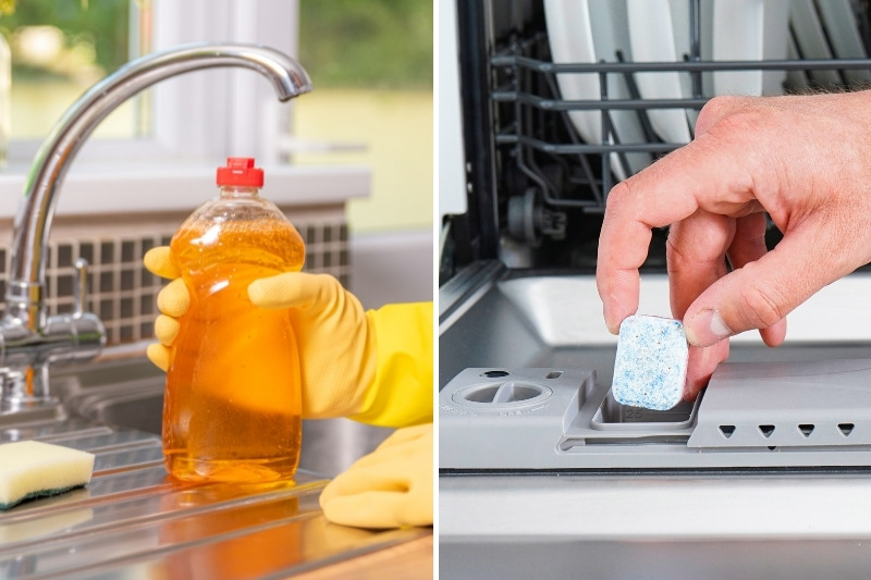 washing up liquid and dishwasher detergent