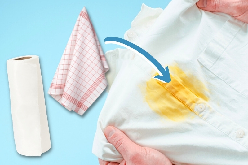 Wipe stain with Dry Cloth or Kitchen Towel