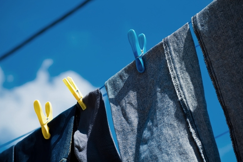 air drying jeans outside