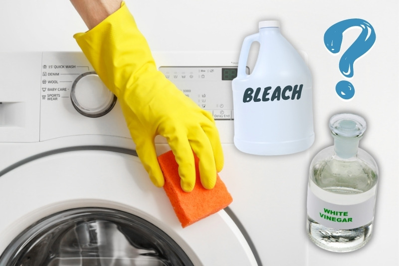 bleach or vinegar for cleaning the washing machine
