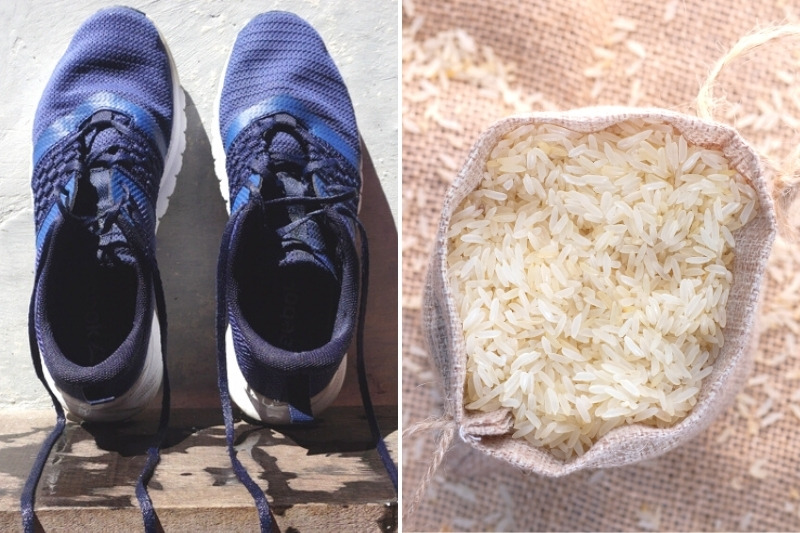 drying trainers quickly with rice