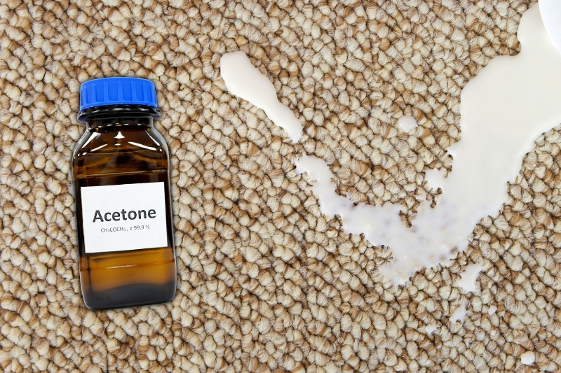 removing glue from carpets using acetone