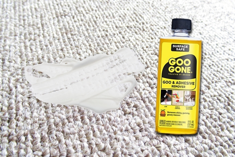 removing glue from carpets using goo gone