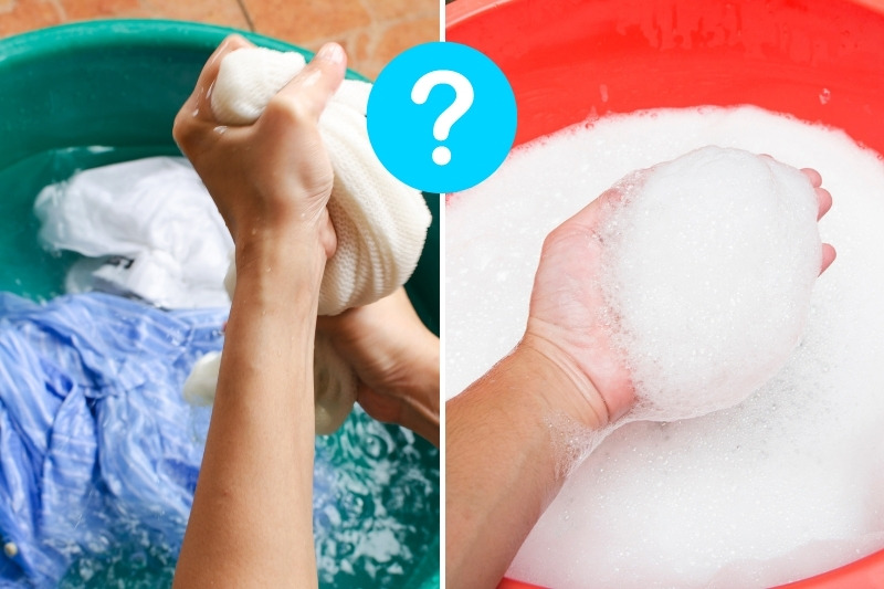 soap or water in cleaning clothes