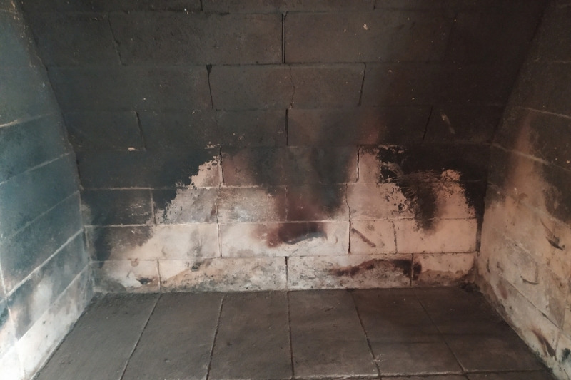 stained fireplace