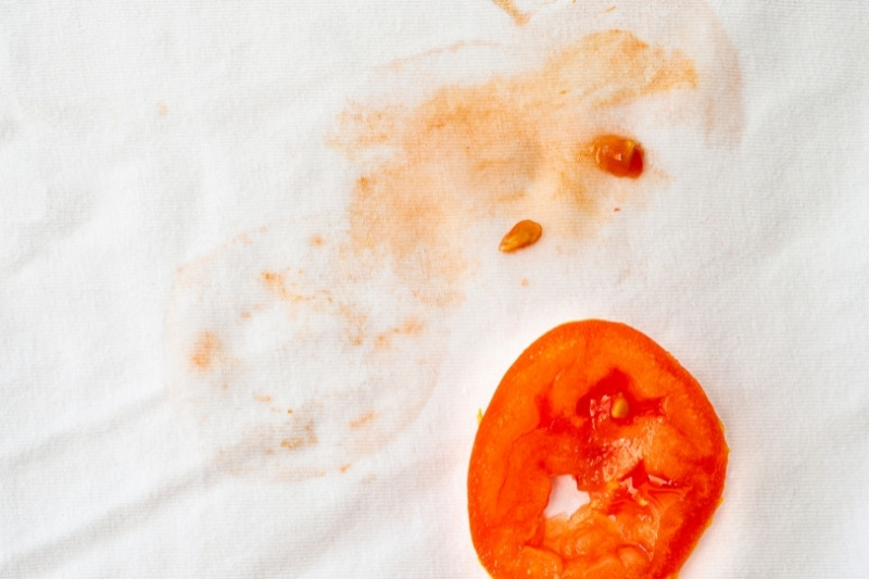 tomato stain on cloth