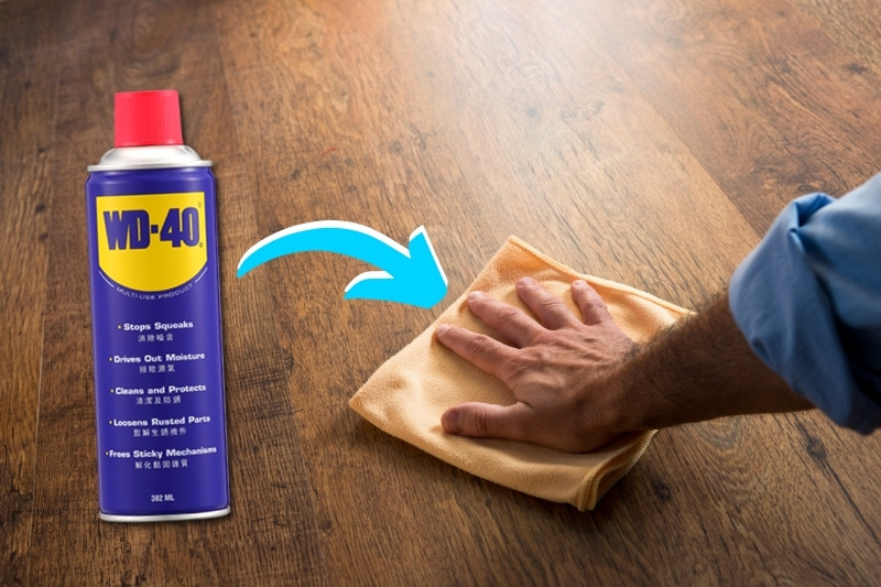 wiping floor with wd-40