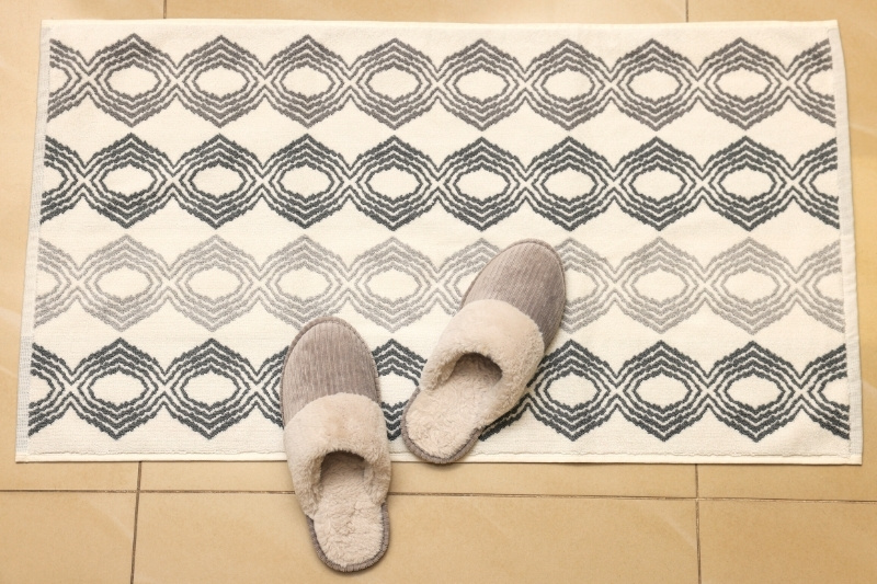 bath mat and slippers