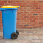 blue wheelie bin