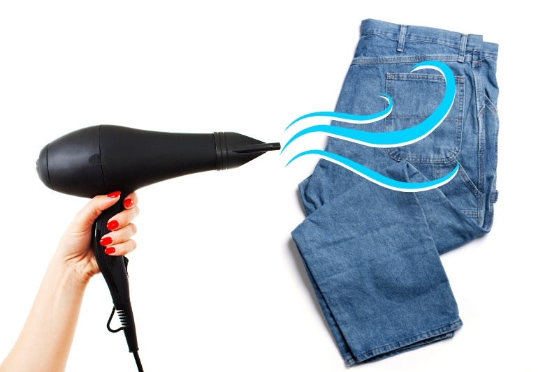 jeans and hairdryer