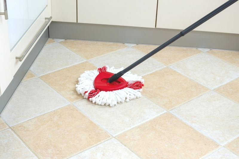 mopping kitchen floor