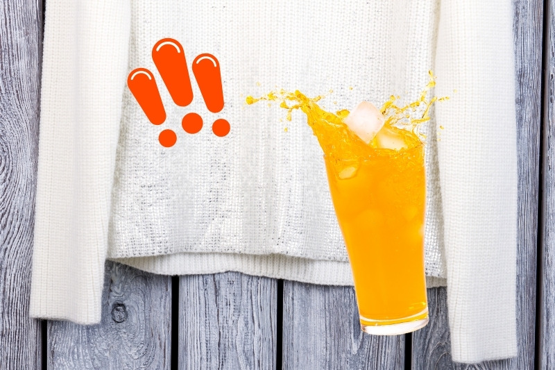 orange juice stain on delicates
