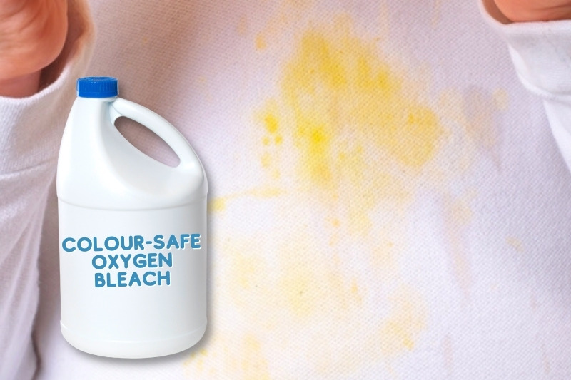 remove orange stain with Colour-Safe Oxygen Bleach