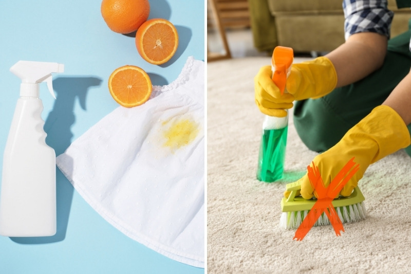 removing orange juice stains